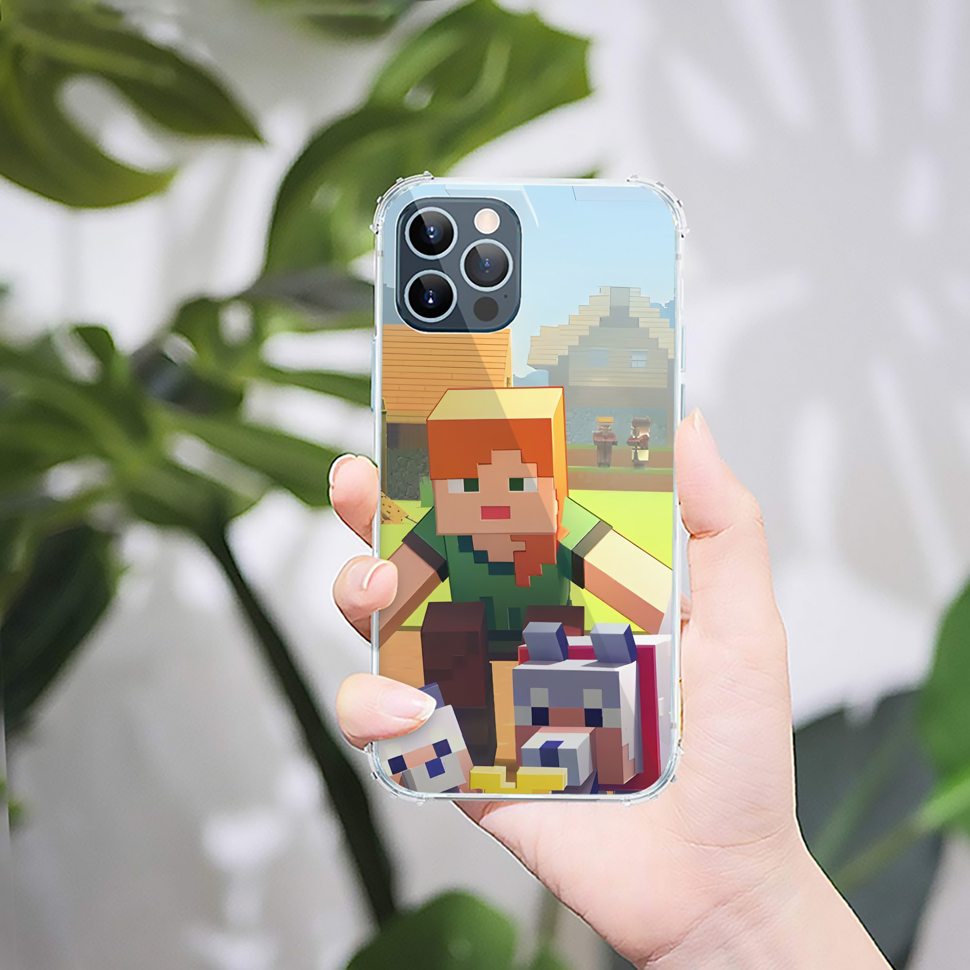 （画像用） マインクラフト ブロックの世界 Minecraft MC Block world 【iPhone 12シリーズ対応】透明スマホケース（クリアソフトケース）